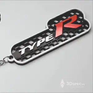 Honda Type R honeycomb logo keychain