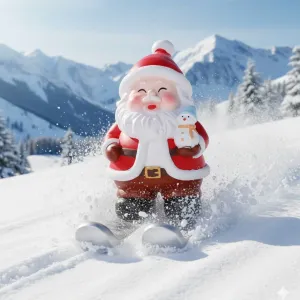 Santa Claus - Skier - Christmas Decorationv