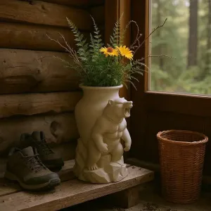 Grizzly Vase – Roaring Power in Sculptural Form