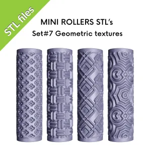 Texture rollers for clay, geometric patterns