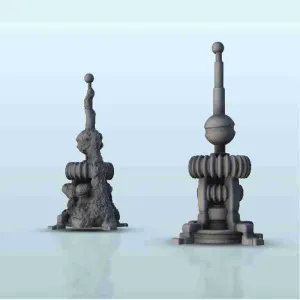 Antenna turret (+ destroyed version) - miniatures warhammer
