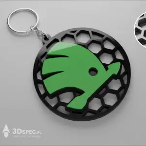 Skoda honeycomb logo keychain
