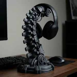 Bionic Spine Headphone Stand | Sci-Fi Desk Organizer