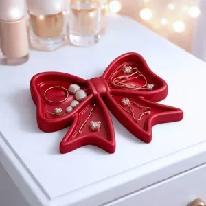 Ribbon Jewelry Tray | Elegant Bow Trinket Dish