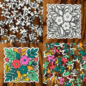 3D Floral Colouring In Puzzle