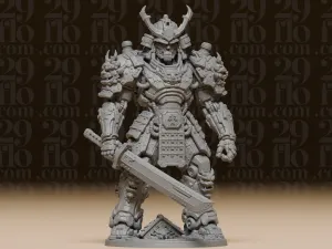 #188 Cyberpunk Mecha Samurai Statue - Futuristic Warrior