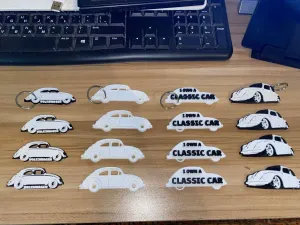 I Own A Classic Car & VW Beetle Keychains