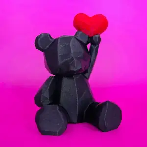 Bear with heart stand