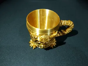 Warrior Skull Mug With Spiked Crown Armor And Dragon Handle