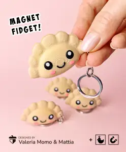 Cute Dumplings Pierogi Fidget Keychain Magnet