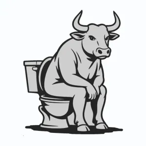 Bullshit/Bull on a toilet - Wall Art v1