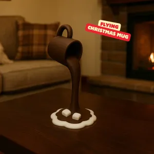 FLYING CHRISTMAS MUG WITH MARSHMALLOWS