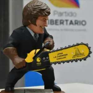 Javier Milei with chainsaw