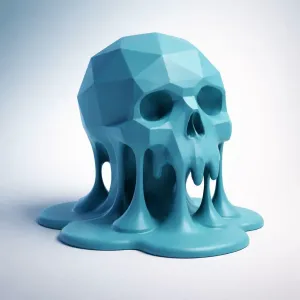 "Drip-Style" Low-Poly Skull