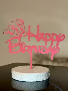 Cake Topper "Happy Birthday" Minnie Mouse