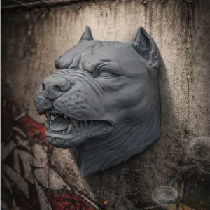 Aggresive head dog wall decoration