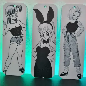 Dragon Ball Girls Hueforge BookMark Black & White