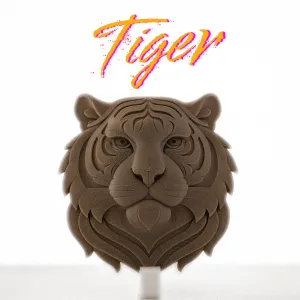 Tiger Head - Wall Sculpture