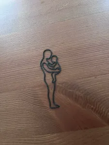 Padre con bebé Línea Fina