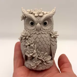 Flower Owl Figurine