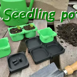 Seedling pot with saucer, modular