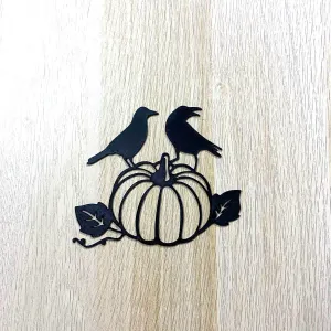 Halloween pumpkin with crows