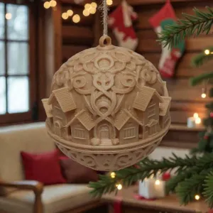 Nordic Village Ornament – Snowbound Sphere