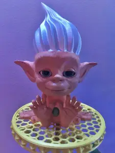 FLOWER POT/VASE/CONTAINER -“BABY TROLL” WITH REMOVABLE HAIR
