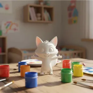 Cute fox figurine