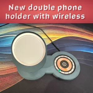 New double phone holder with wireless
