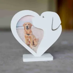 Dog heart photo frame