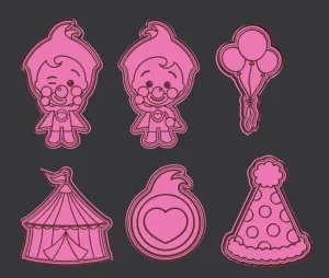 Set x 6 Payaso plim plim cortadores de galletas