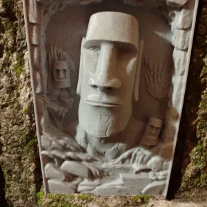 🌿 Moai in the Moss Sanctuary