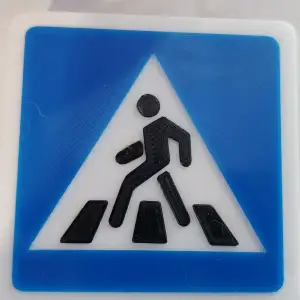 Pedestrian crossing sign.