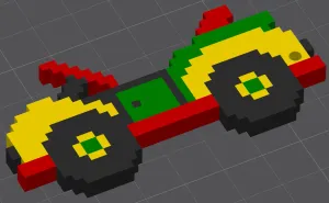 8-Bit Pixel Car – Multicolor Car Keychain