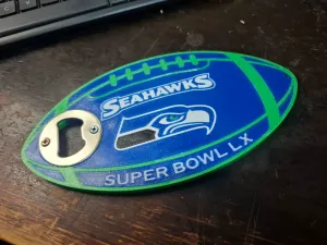 Seahawks Super Bowl Party Combo: Bottle Opener & Coster