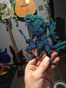 Sahagin, Lizard man, Reptilian Lithophane, 3d art