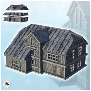 Brick house with one floor and beveled roof - Terrain USSR