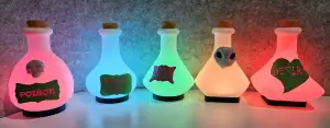 Poision bottle Bambulab kit lamp part of a set of five lamps