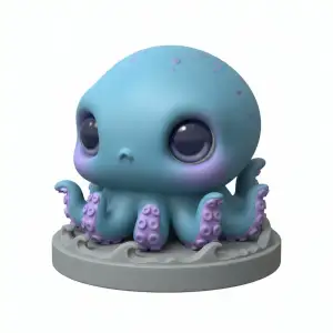 🐙 Bubblefin Squishy – Cute Baby Octopus Figurine