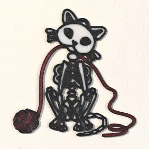 Skeleton Cat Halloween Keychain