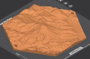 Mt Baker, Washington State, Topo Hex Tile