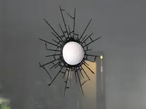 Oops! Broken Window – Golf Ball Prank Decoration