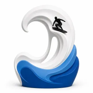 Surfing Wave Unique Table-top Sculpture