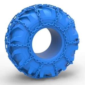 Tire of Timberjack with chains Scale 1:25
