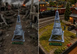 Radio Tower For Model Train Terrain or For tabletop wargames