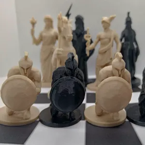 Greek Mythology Chess Set – Gods & Myths in 3D