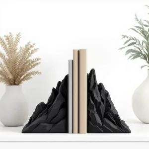 Minimalist Mountain Bookends – Sculpture Set of 2