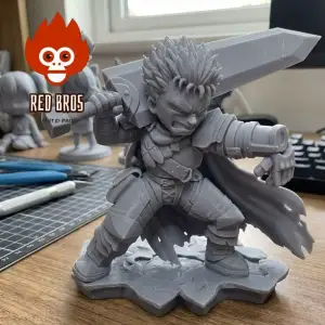 🗡️ Guts Chibi: ¡La Furia del Espadachín Negro