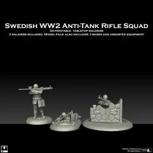 Swedish WW2 Anti Tank Rifle Team